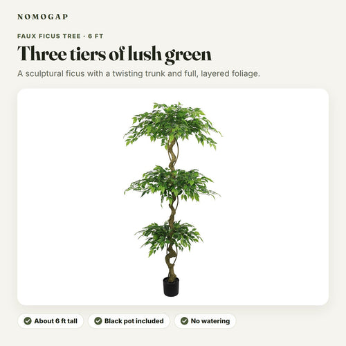 6 ft faux ficus tree: overview