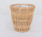 Handwoven willow planter basket in Natural with a plastic liner, 10 in top opening