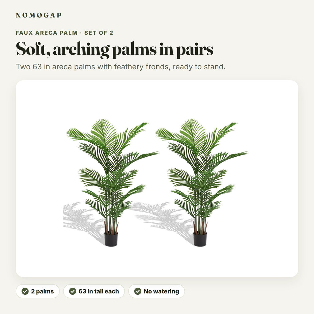 Faux areca palm, set of 2: overview