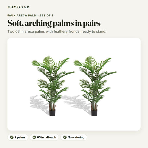 Faux areca palm, set of 2: overview