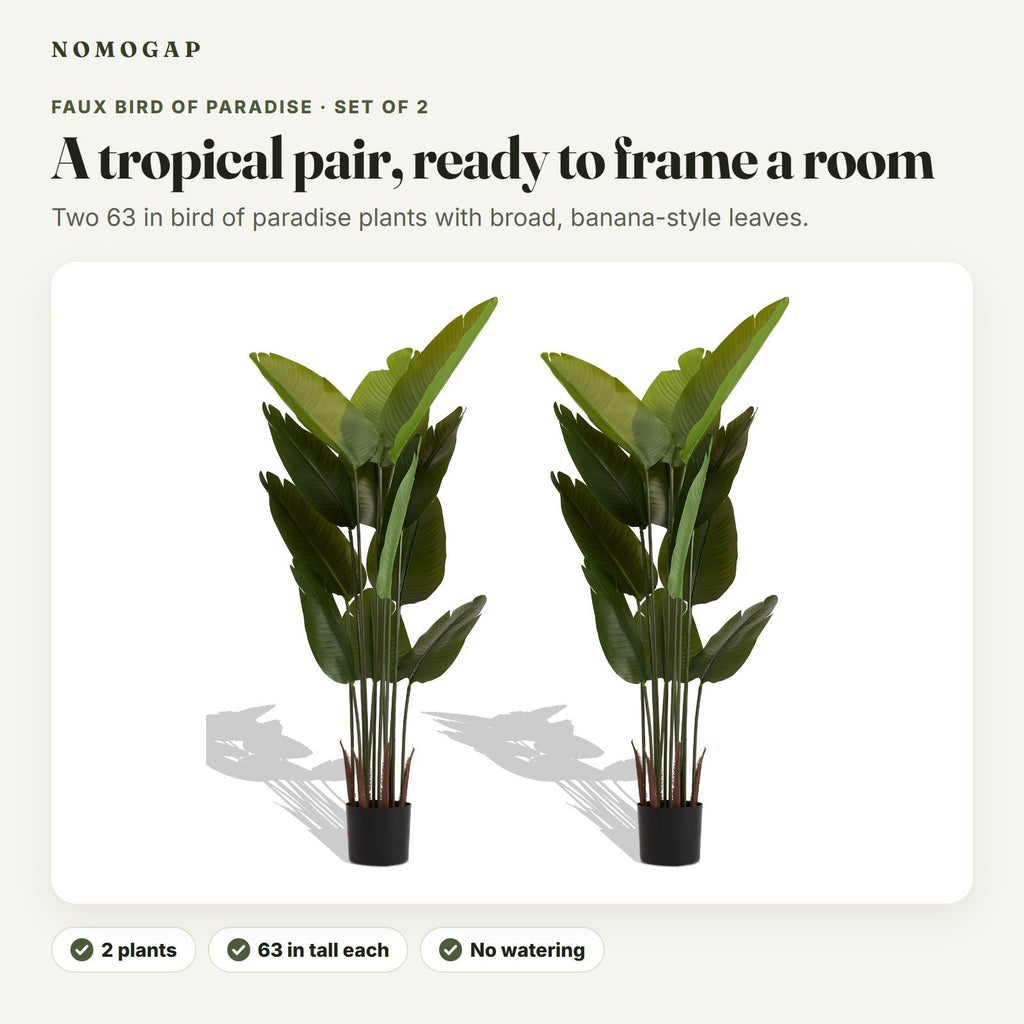 Faux bird of paradise, set of 2: overview
