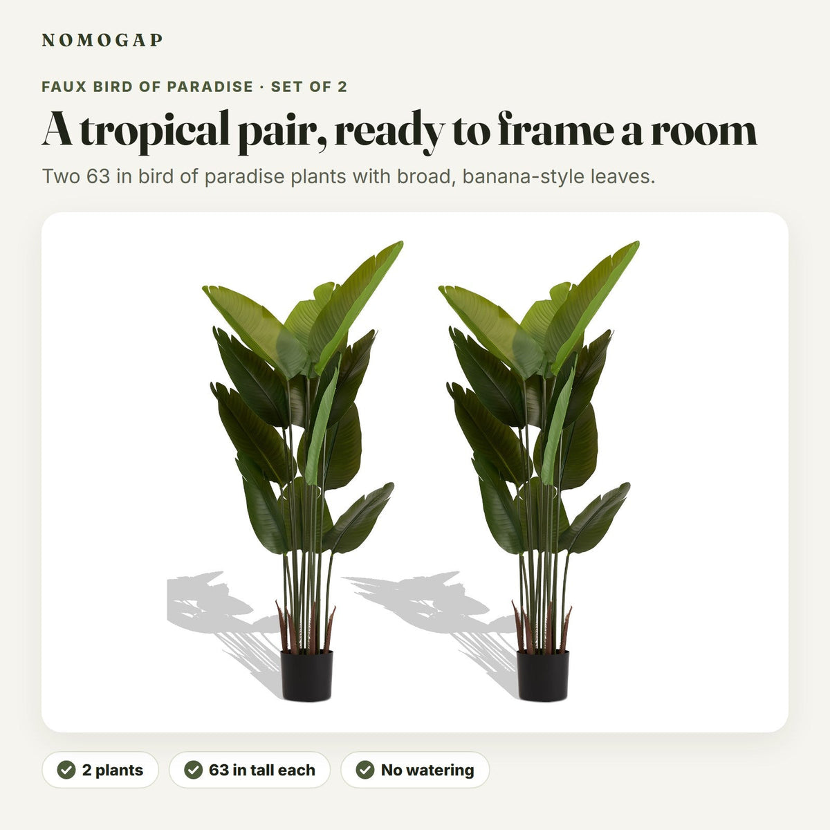 Faux bird of paradise, set of 2: overview