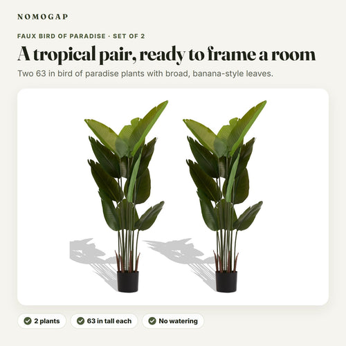 Faux bird of paradise, set of 2: overview