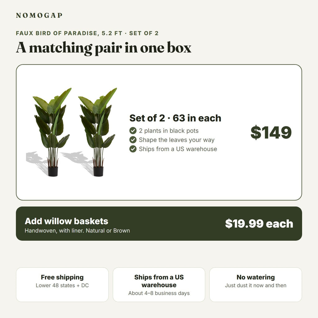 Faux bird of paradise, set of 2: price
