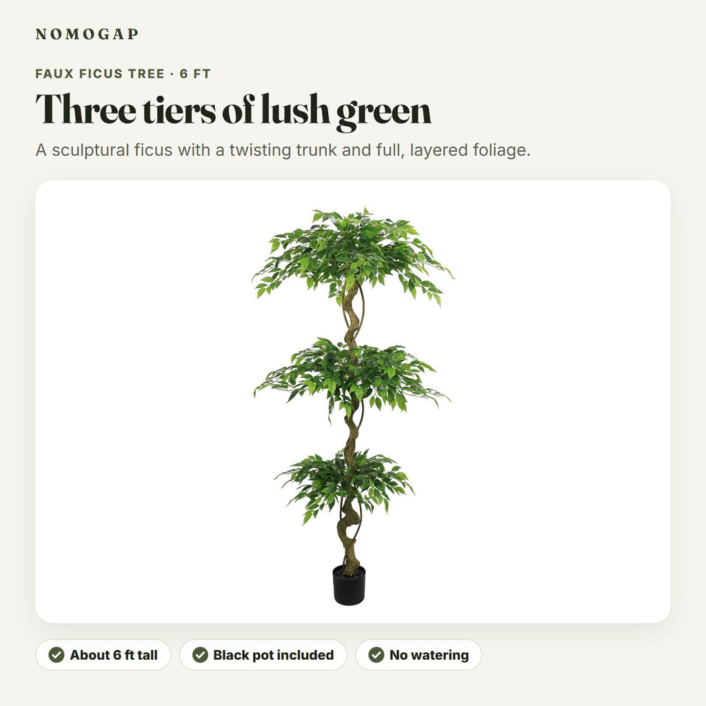 6 ft faux ficus tree: overview