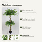 6 ft faux ficus tree: features