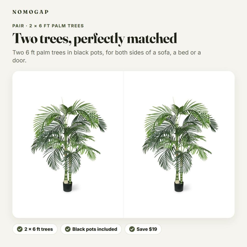 Pair of 6 ft faux palm trees