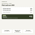 Pair of 6 ft faux palm trees: set price compared with buying separately